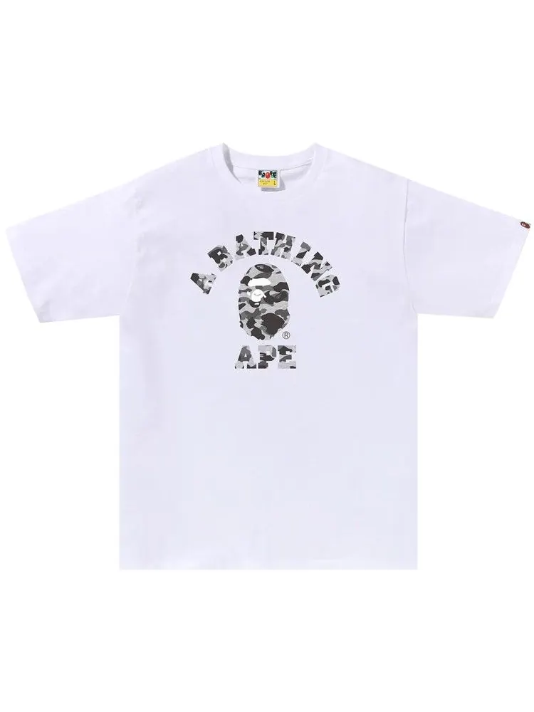Футболка BAPE Heather Grey Camo College Tee 'White' — изображение 1 из 1, белый