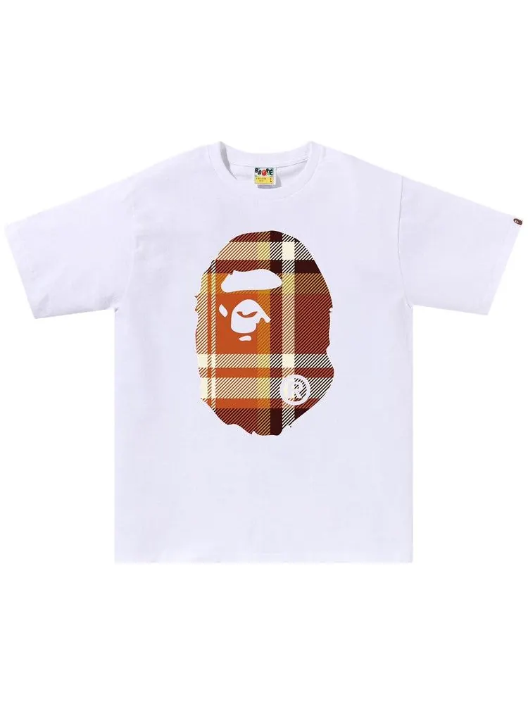 Футболка BAPE Check Big Ape Head Tee — изображение 1 из 2, белый