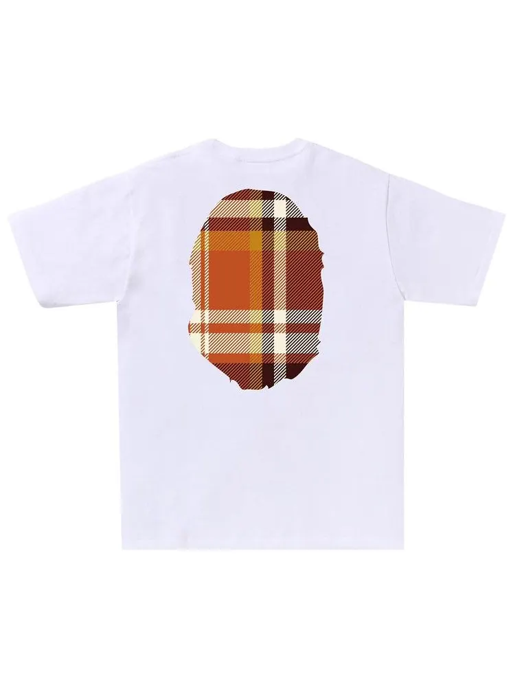 Футболка BAPE Check Big Ape Head Tee — изображение 2 из 2, белый