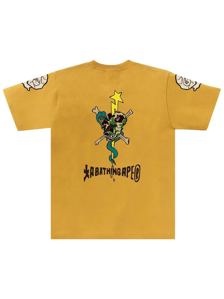 Футболка BAPE Souvenir Skull Tee — изображение 2 из 2, желтый