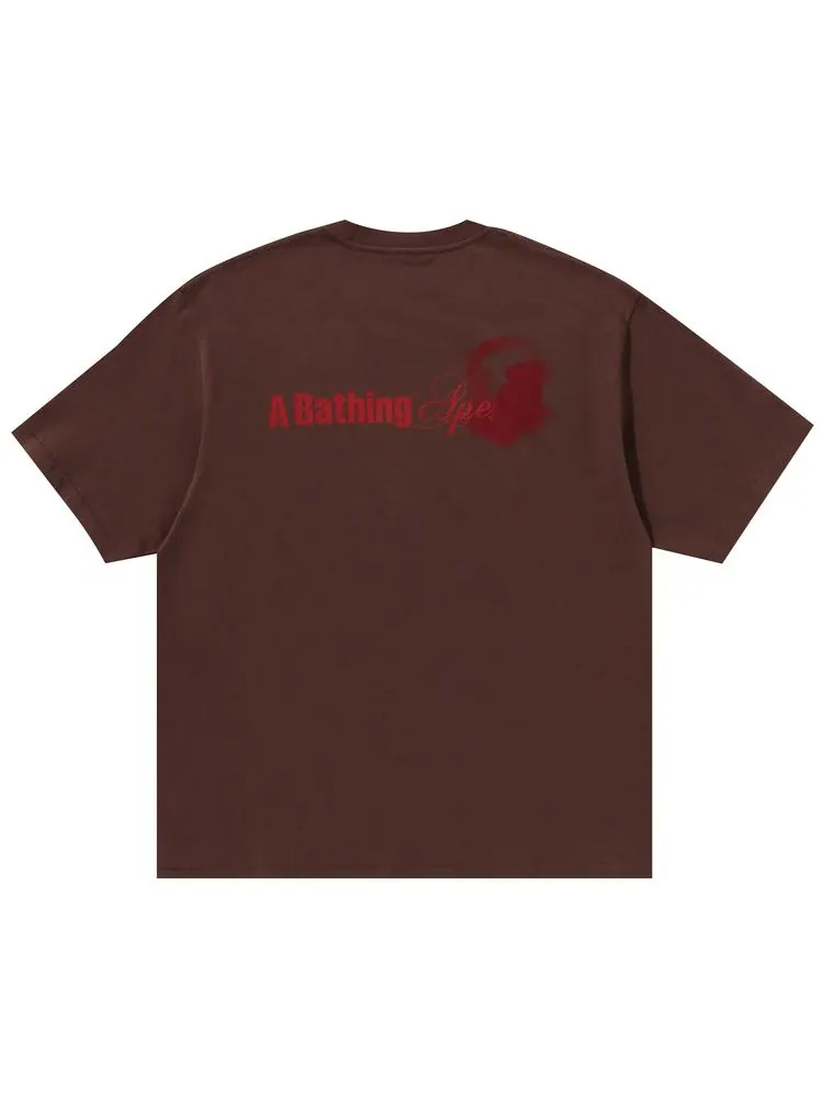 Футболка BAPE Water Print Logo Relaxed Fit Tee 'Brown' — изображение 2 из 4, коричневый
