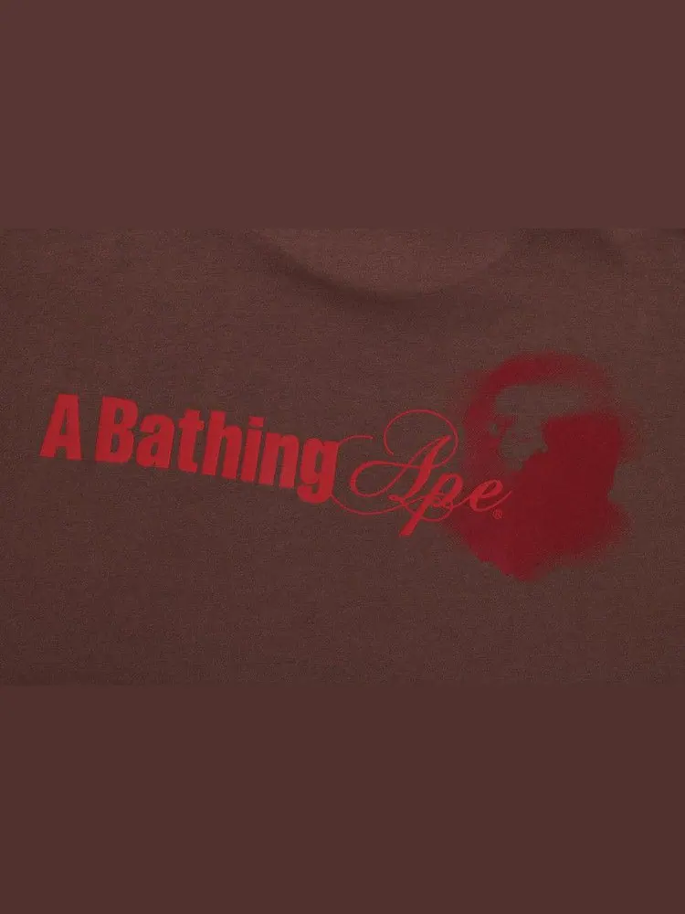 Футболка BAPE Water Print Logo Relaxed Fit Tee 'Brown' — изображение 4 из 4, коричневый