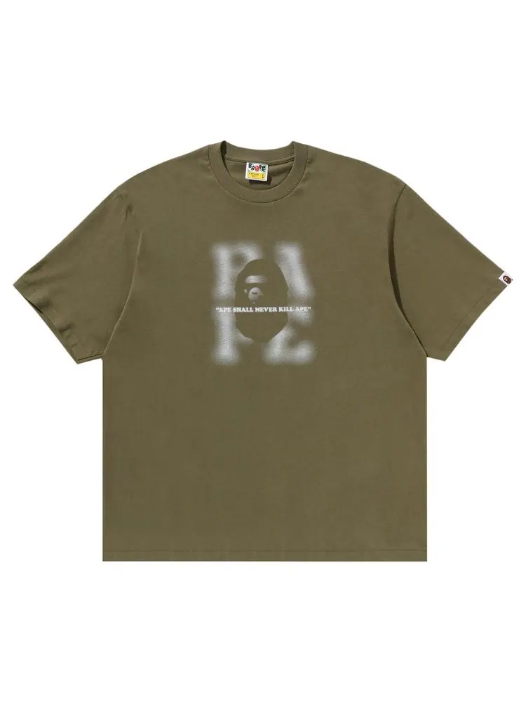 Футболка BAPE Blur Logo Relaxed Fit Tee — изображение 1 из 2, оливковый