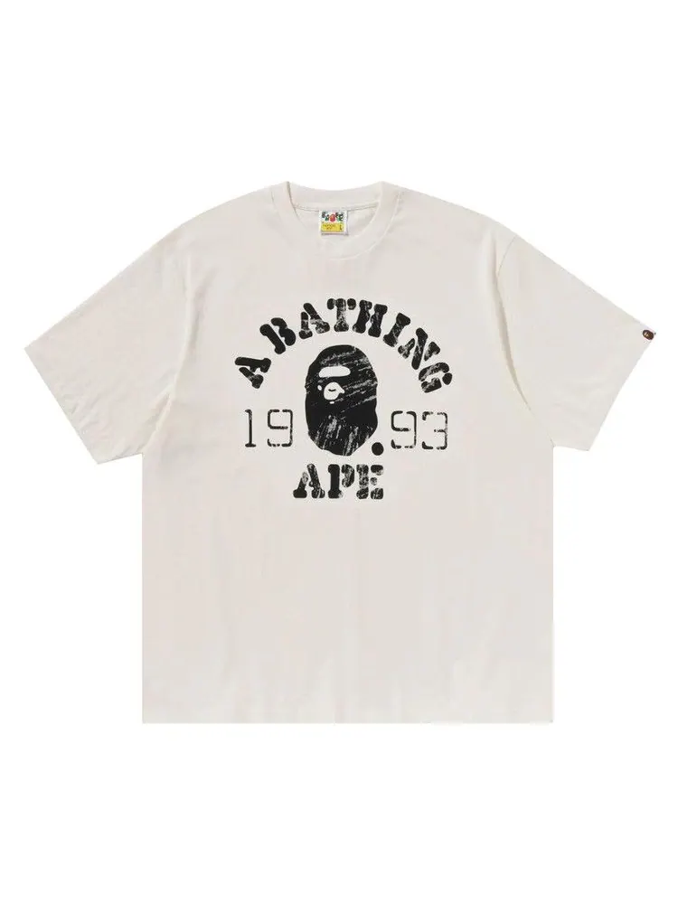 Футболка BAPE Screen Print College Relaxed Fit Tee — изображение 1 из 2, белый/слоновая кость
