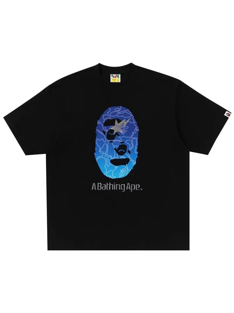 Футболка BAPE Line Camo Ape Head Relaxed Fit Tee — изображение 1 из 2, черный