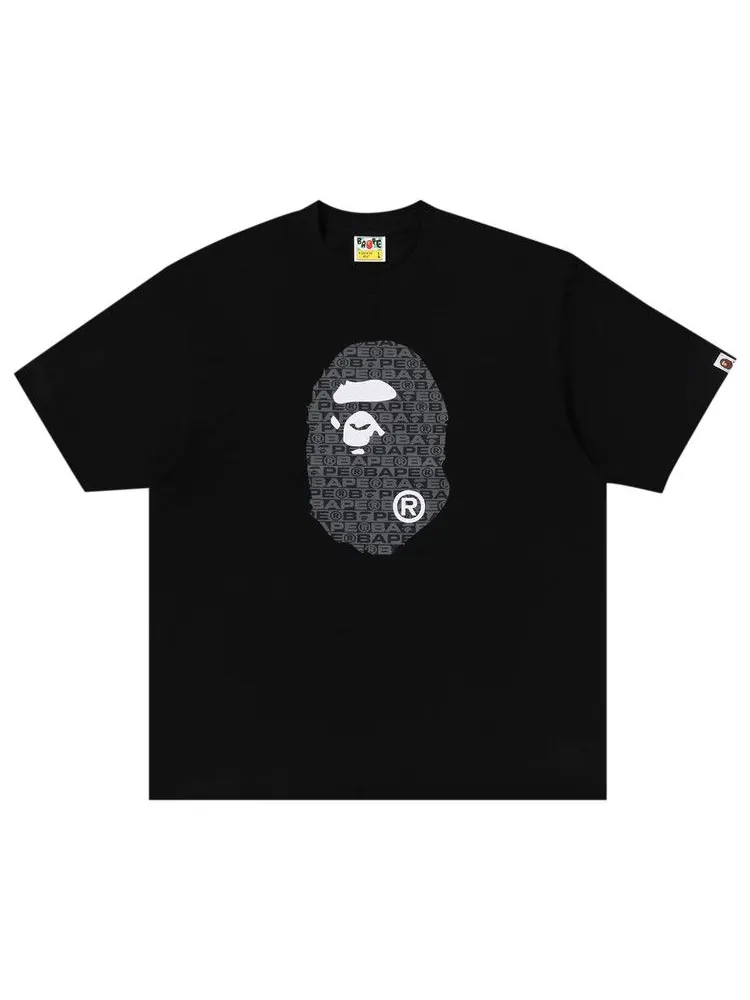 Футболка BAPE Lux Sport Pattern Ape Head Relaxed Fit Tee — изображение 1 из 3, черный