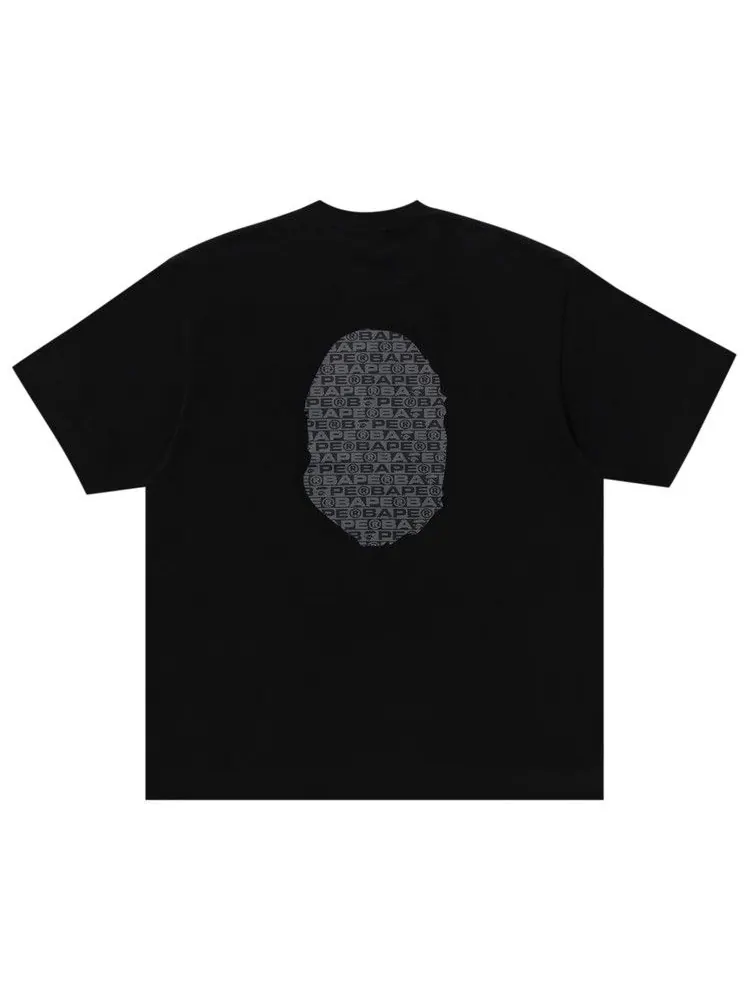 Футболка BAPE Lux Sport Pattern Ape Head Relaxed Fit Tee — изображение 2 из 3, черный