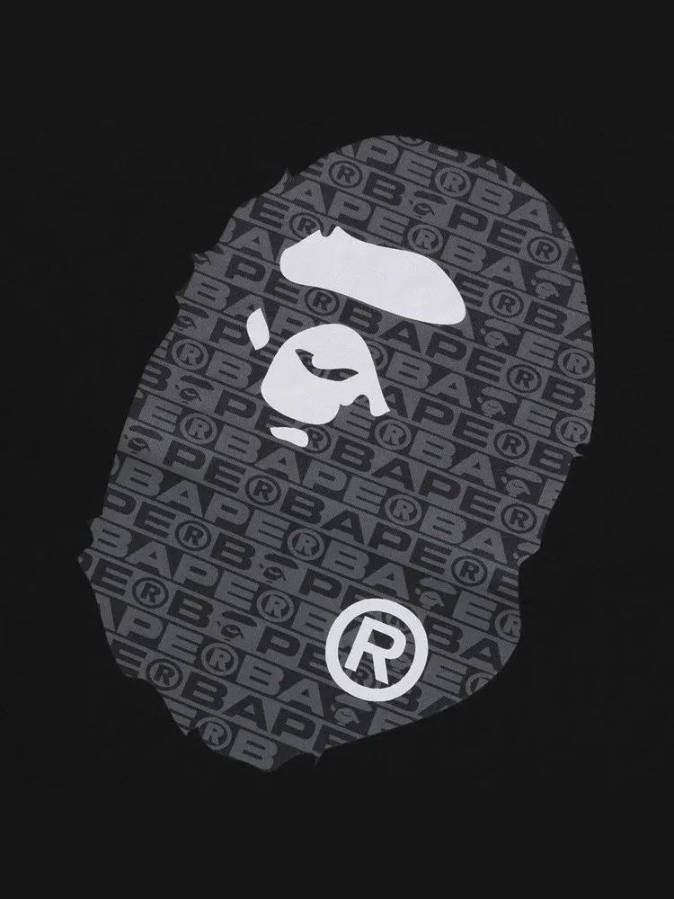 Футболка BAPE Lux Sport Pattern Ape Head Relaxed Fit Tee — изображение 3 из 3, черный