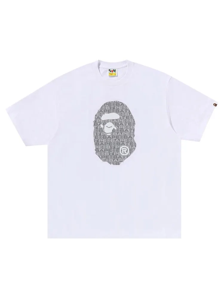 Футболка BAPE Lux Sport Pattern Ape Head Relaxed Fit Tee — изображение 1 из 3, белый