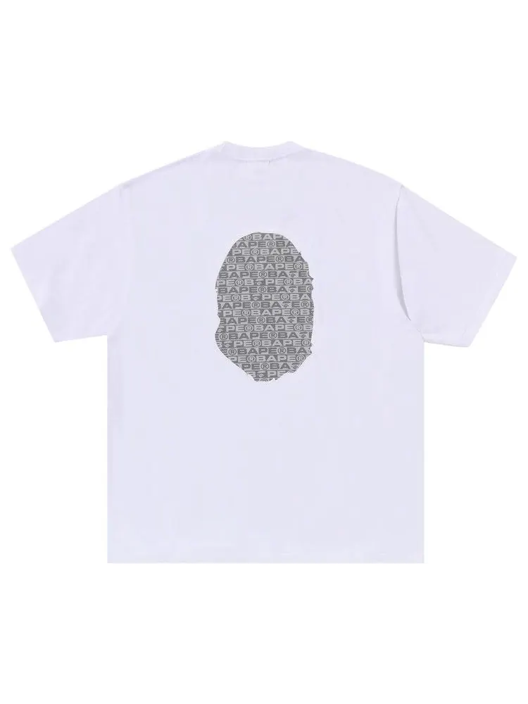 Футболка BAPE Lux Sport Pattern Ape Head Relaxed Fit Tee — изображение 2 из 3, белый