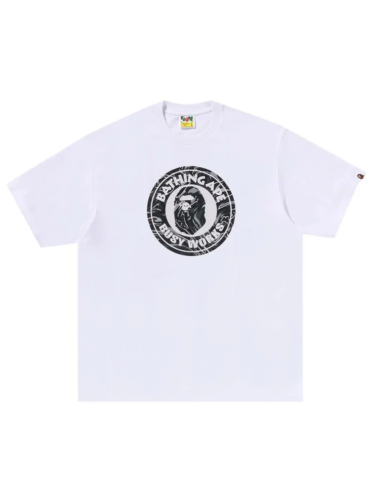 Футболка BAPE Marbling Camo Busy Works Relaxed Fit Tee — изображение 1 из 3, белый