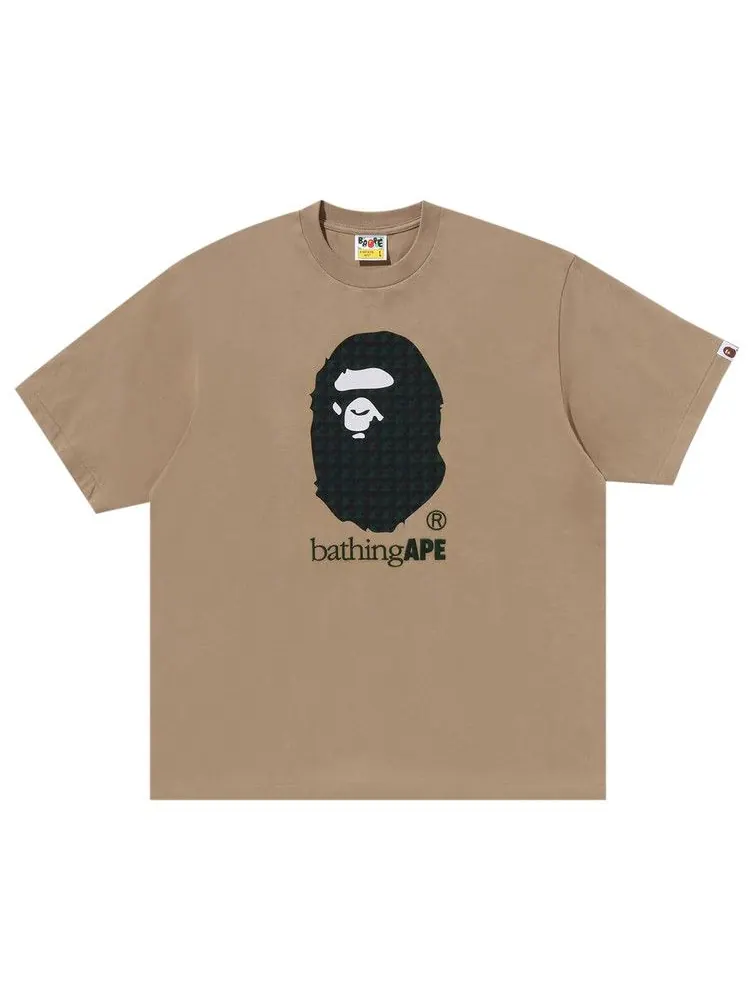 Футболка BAPE Sta Houndstooth By Bathing Ape Relaxed Fit Tee — изображение 1 из 3, бежевый