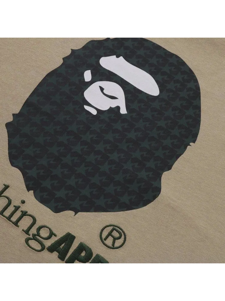 Футболка BAPE Sta Houndstooth By Bathing Ape Relaxed Fit Tee — изображение 3 из 3, бежевый