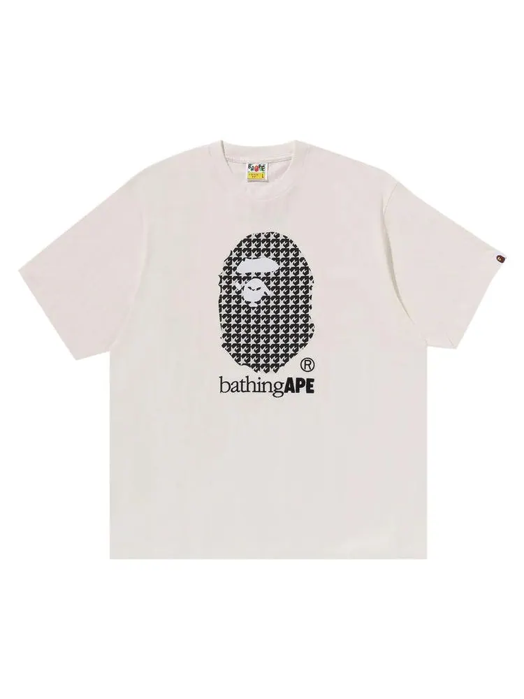 Футболка BAPE Sta Houndstooth By Bathing Ape Relaxed Fit Tee — изображение 1 из 3, белый