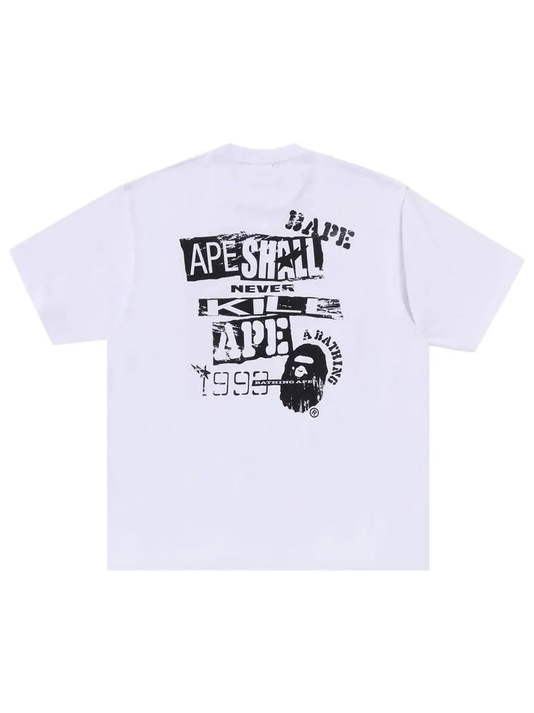 Футболка BAPE Screen Print Stencil Logo Relaxed Fit Tee — изображение 2 из 2, белый