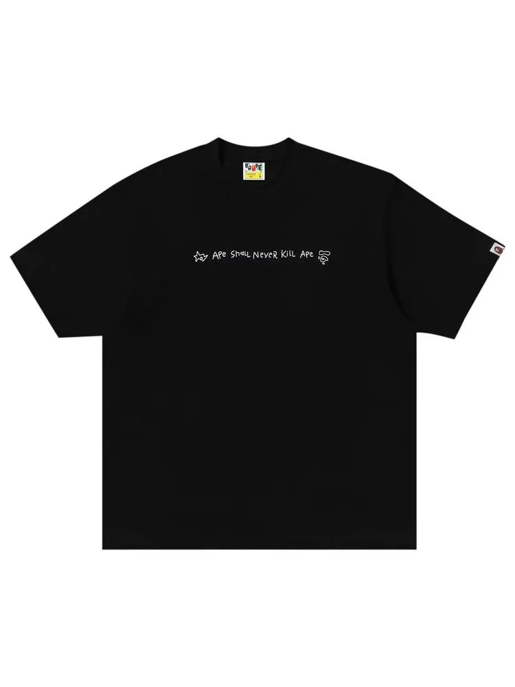 Футболка BAPE Hand Drawn Logo Relaxed Fit Tee — изображение 1 из 3, черный