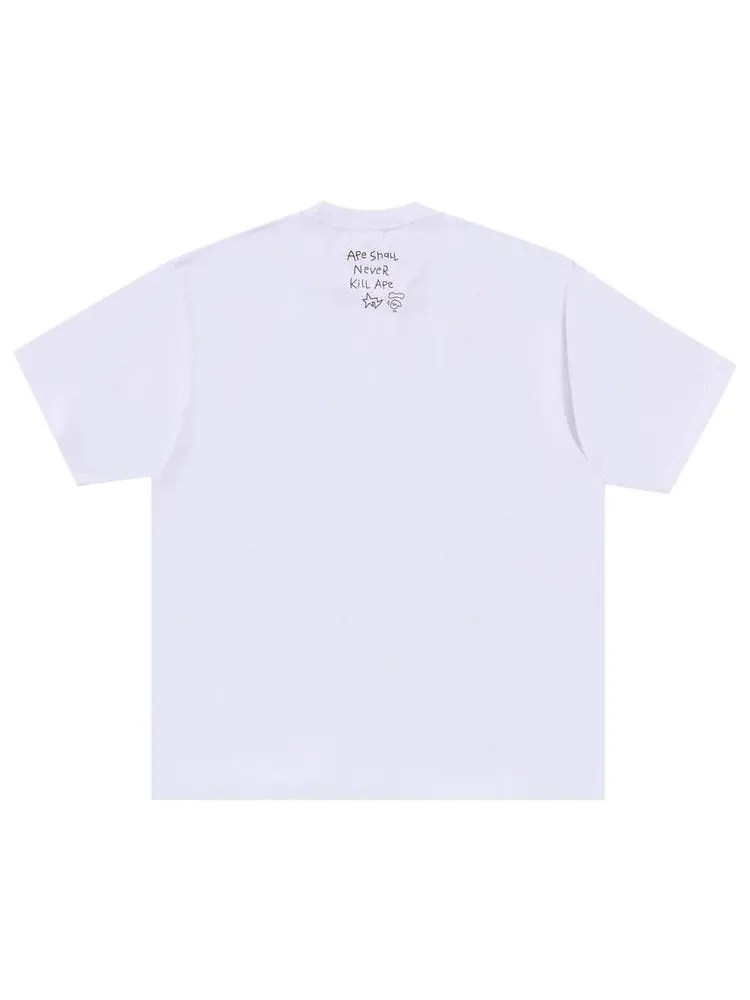 Футболка BAPE Hand Drawn Logo Relaxed Fit Tee — изображение 2 из 3, белый