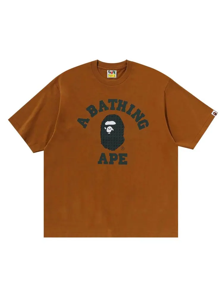 Футболка BAPE Sta Houndstooth College Relaxed Fit Tee 'Brown' — изображение 1 из 2, коричневый