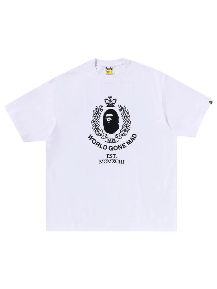 Футболка BAPE Crest College Logo Relaxed Fit Tee — изображение 1 из 2, белый