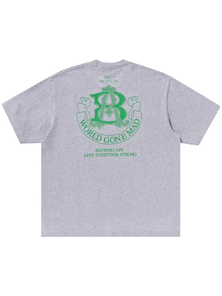 Футболка BAPE College Logo Relaxed Fit Tee — изображение 2 из 2, серый