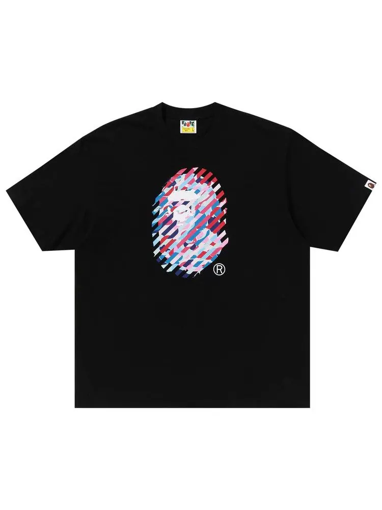 Футболка BAPE ABC Camo Illusion Ape Head Relaxed Fit Tee — изображение 1 из 3, черный