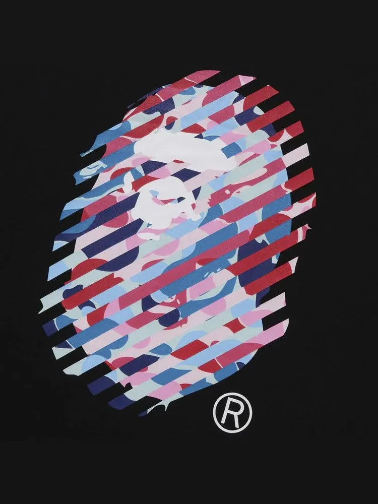 Футболка BAPE ABC Camo Illusion Ape Head Relaxed Fit Tee — изображение 3 из 3, черный