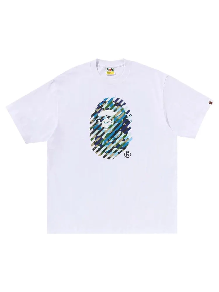 Футболка BAPE ABC Camo Illusion Ape Head Relaxed Fit Tee — изображение 1 из 3, белый