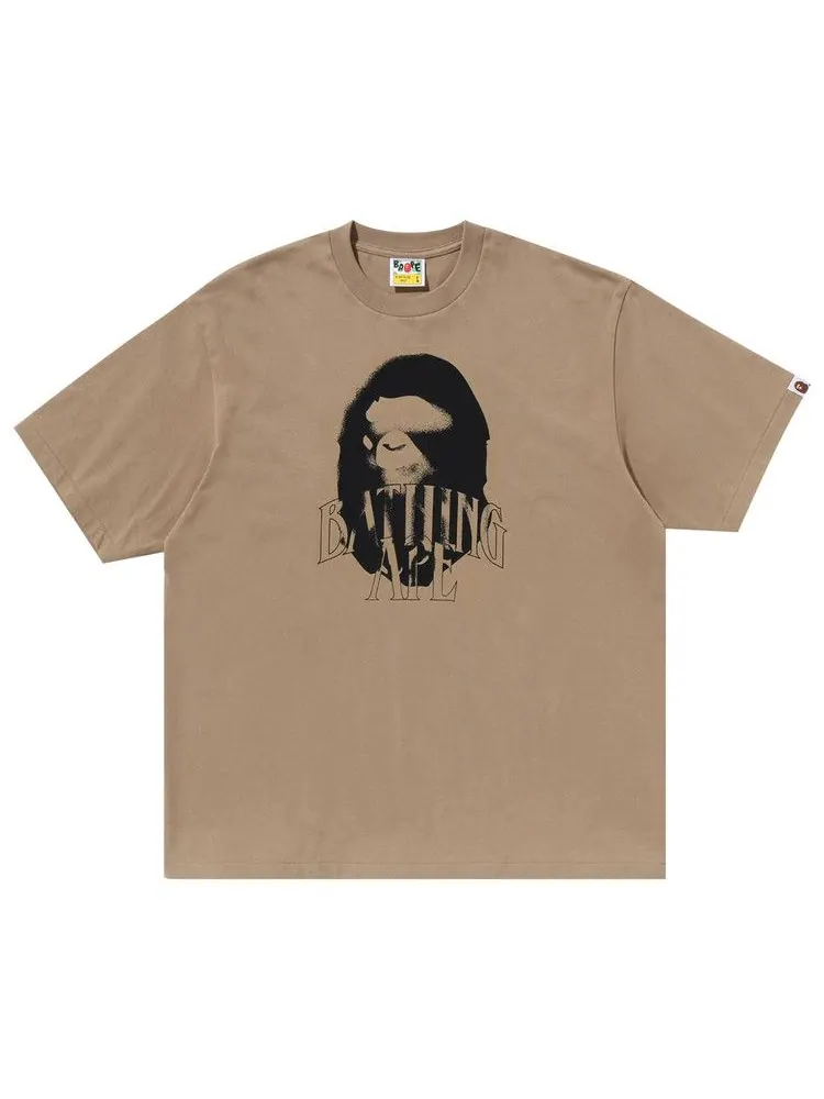 Футболка BAPE Spray Print Logo Relaxed Fit Tee — изображение 1 из 2, бежевый