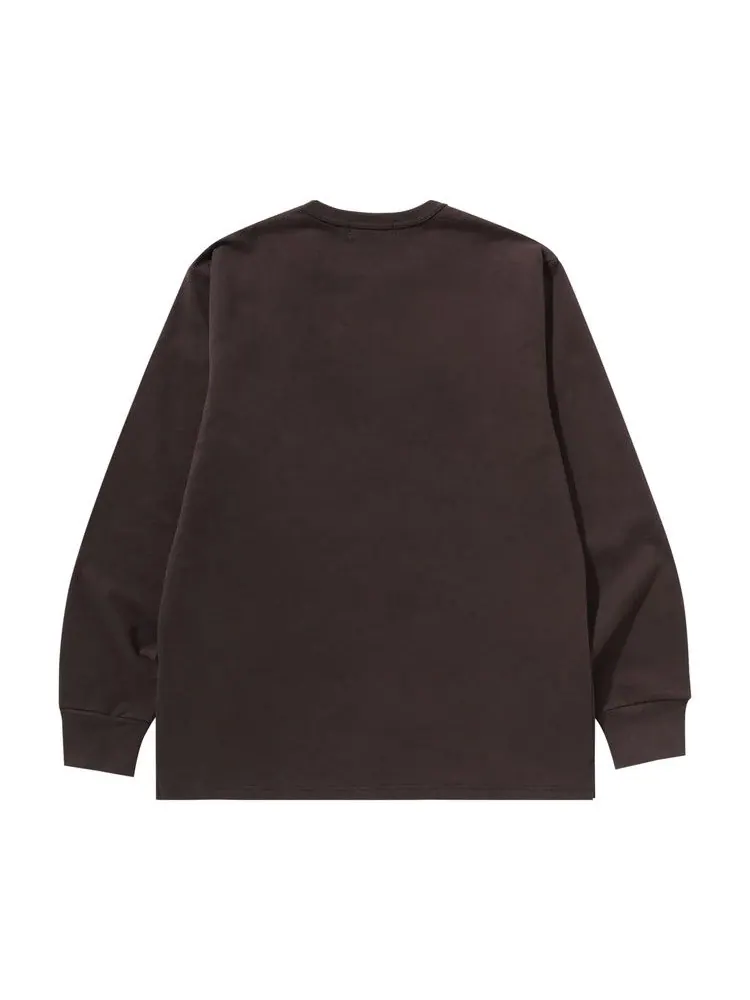 Футболка BAPE Ape Head Brushed Cotton Long-Sleeve Tee — изображение 2 из 3, темно-серый