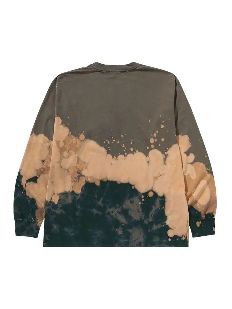 Футболка BAPE Tie Dye Ape Head Relaxed Fit Long-Sleeve Tee — изображение 2 из 2, бежевый