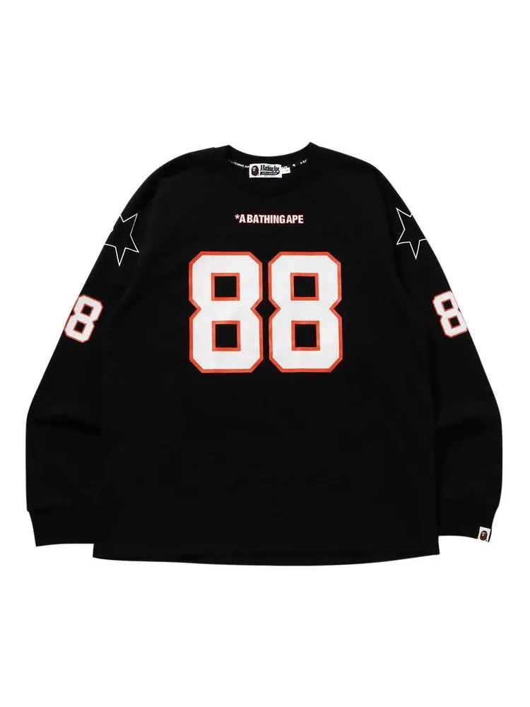 Футболка BAPE Football Relaxed Fit Long-Sleeve Tee — изображение 1 из 2, черный
