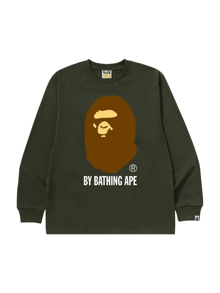 Футболка BAPE By Bathing Ape Long-Sleeve Tee — изображение 1 из 2, оливковый