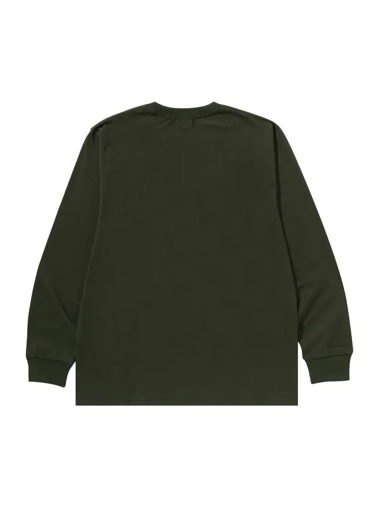 Футболка BAPE By Bathing Ape Long-Sleeve Tee — изображение 2 из 2, оливковый