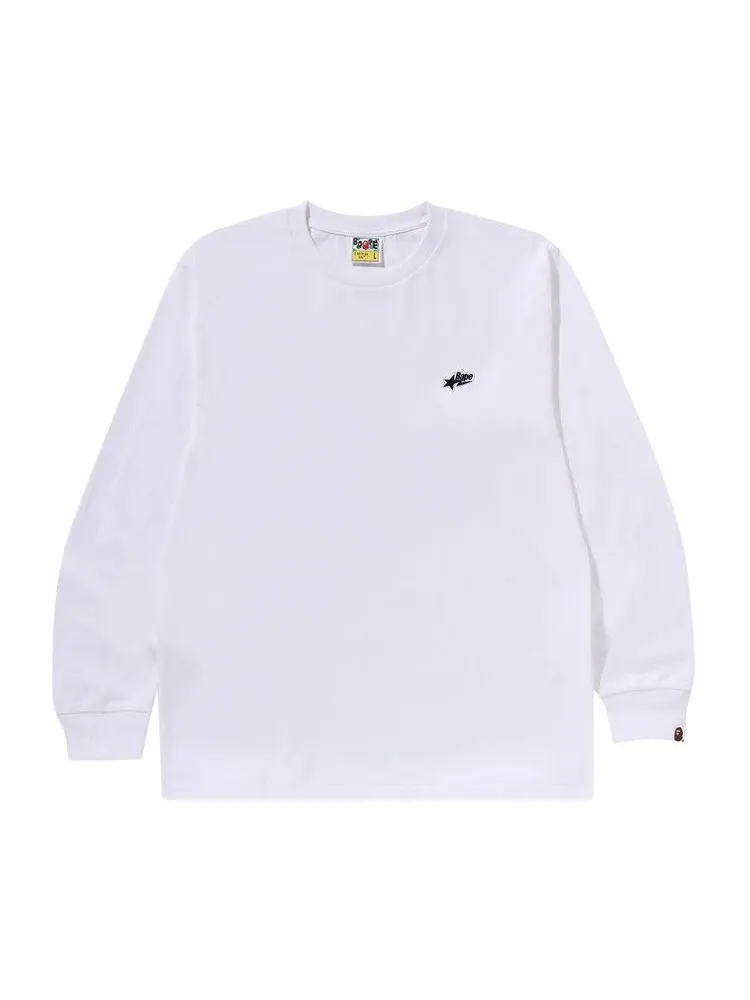 Футболка BAPE Sta One Point Long-Sleeve Tee — изображение 1 из 1, белый