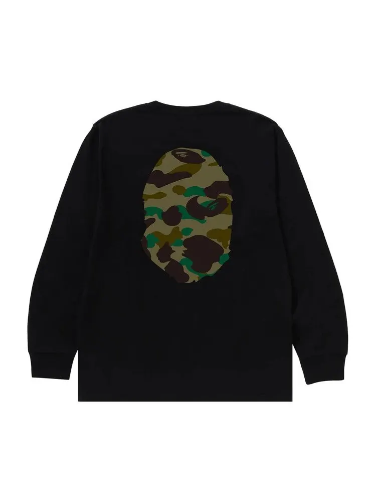 Футболка BAPE 1st Camo Big Ape Head Long-Sleeve Tee — изображение 2 из 2, черный/зеленый