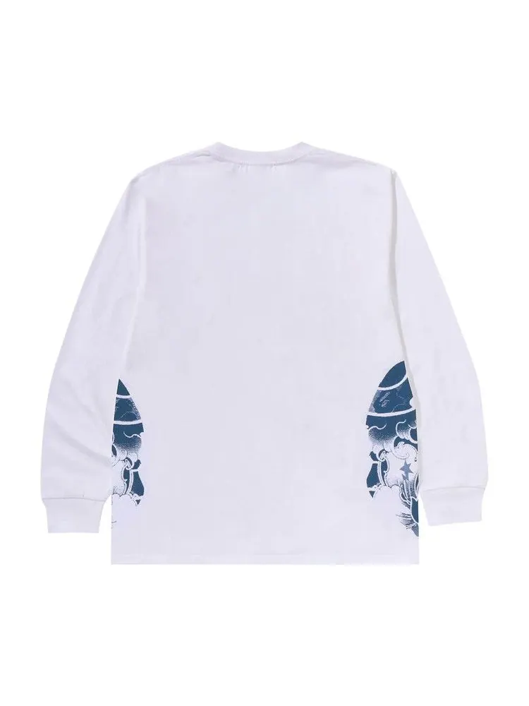 Футболка BAPE Japanese Tattoo Side Big Ape Head Long-Sleeve Tee — изображение 2 из 2, белый