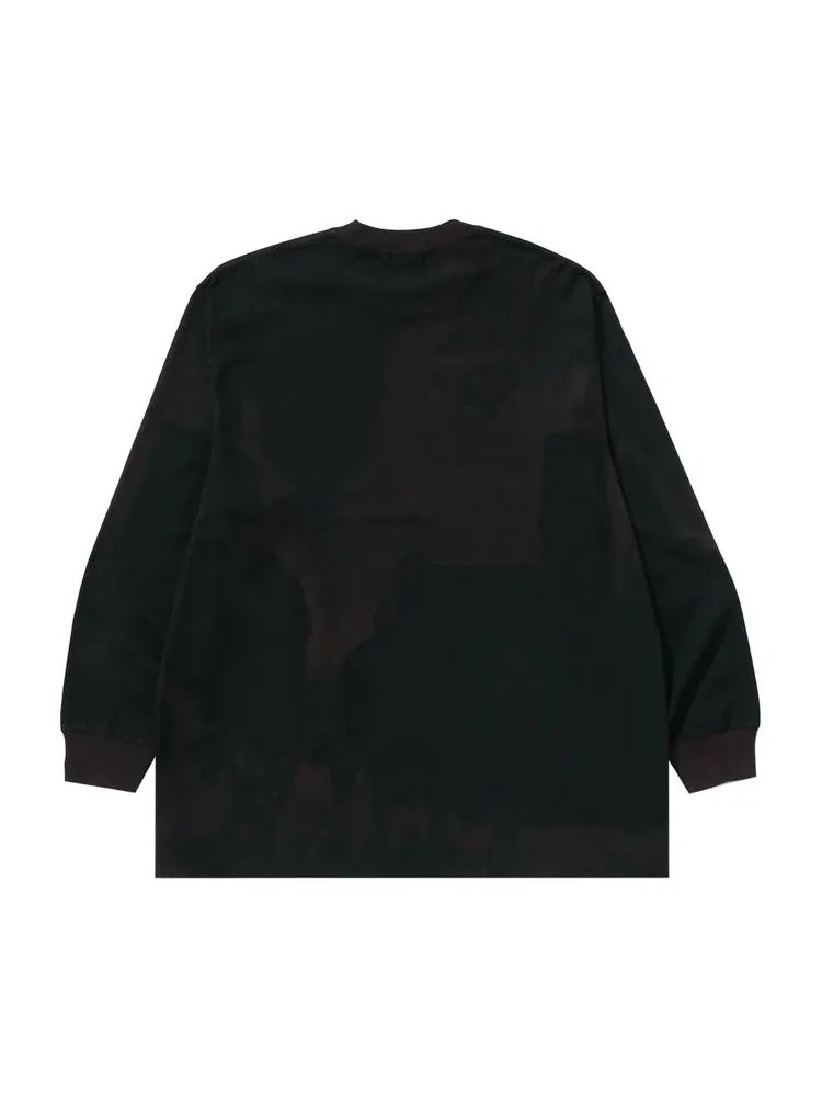Футболка BAPE Overprint Logo Relaxed Fit Long-Sleeve Tee — изображение 2 из 2, черный