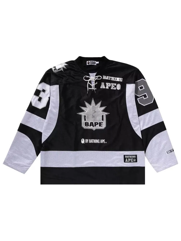 Джерси BAPE Multi Logo Relaxed Fit Long-Sleeve Ice Hockey Jersey — изображение 1 из 2, черный
