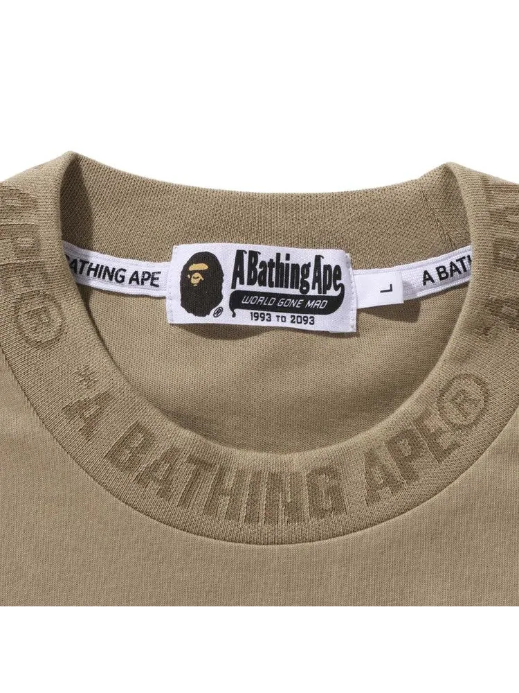 Футболка BAPE One Point Ape Head Relaxed Fit Long-Sleeve Tee — изображение 3 из 3, бежевый