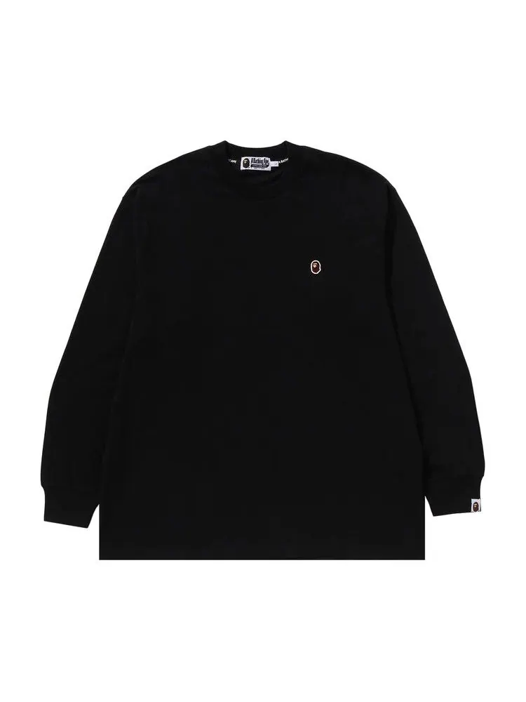 Футболка BAPE One Point Ape Head Relaxed Fit Long-Sleeve Tee — изображение 1 из 3, черный