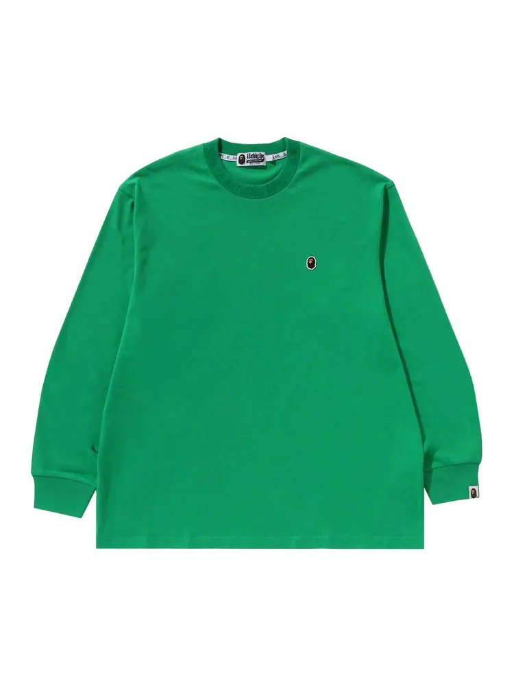 Футболка BAPE One Point Ape Head Relaxed Fit Long-Sleeve Tee — изображение 1 из 3, зеленый