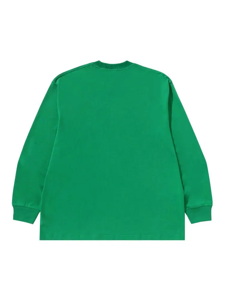 Футболка BAPE One Point Ape Head Relaxed Fit Long-Sleeve Tee — изображение 2 из 3, зеленый