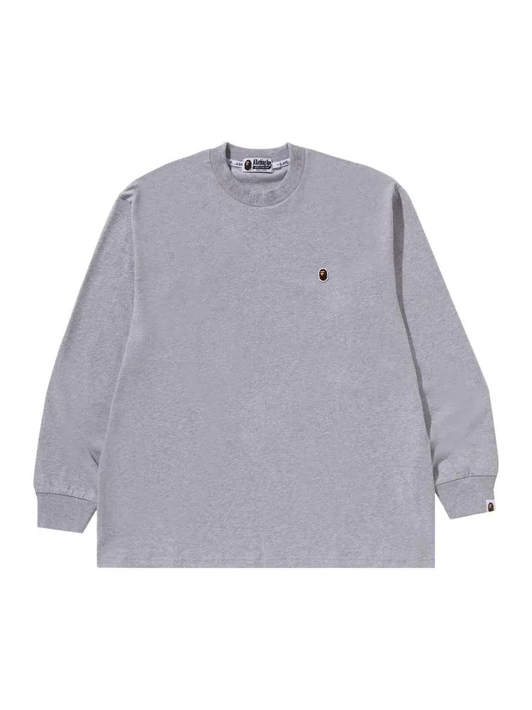 Футболка BAPE One Point Ape Head Relaxed Fit Long-Sleeve Tee — изображение 1 из 3, серый