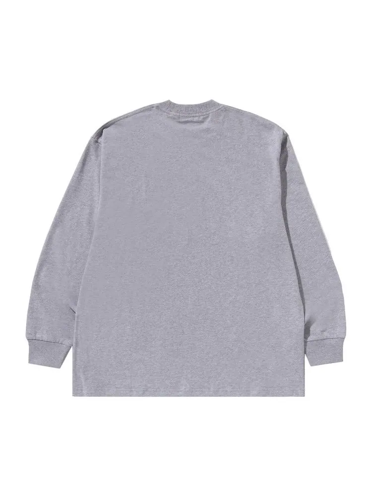 Футболка BAPE One Point Ape Head Relaxed Fit Long-Sleeve Tee — изображение 2 из 3, серый