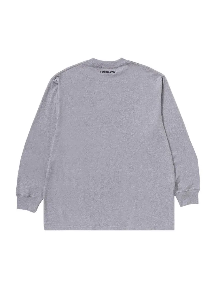 Футболка BAPE College Relaxed Fit Long-Sleeve Tee — изображение 2 из 3, серый