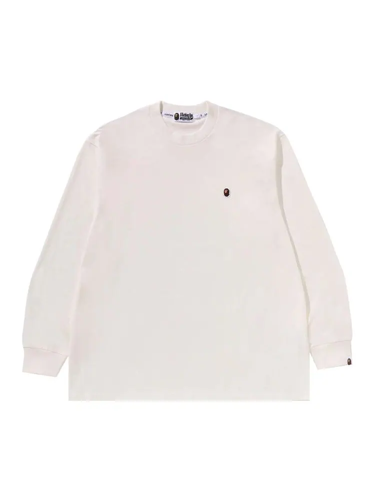 Футболка BAPE One Point Ape Head Relaxed Fit Long-Sleeve Tee — изображение 1 из 3, белый