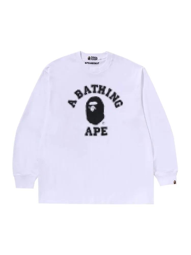 Футболка BAPE College Relaxed Fit Long-Sleeve Tee — изображение 1 из 3, белый