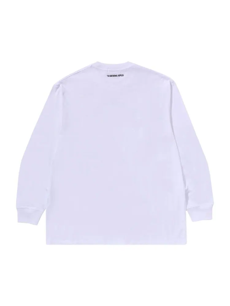 Футболка BAPE College Relaxed Fit Long-Sleeve Tee — изображение 2 из 3, белый