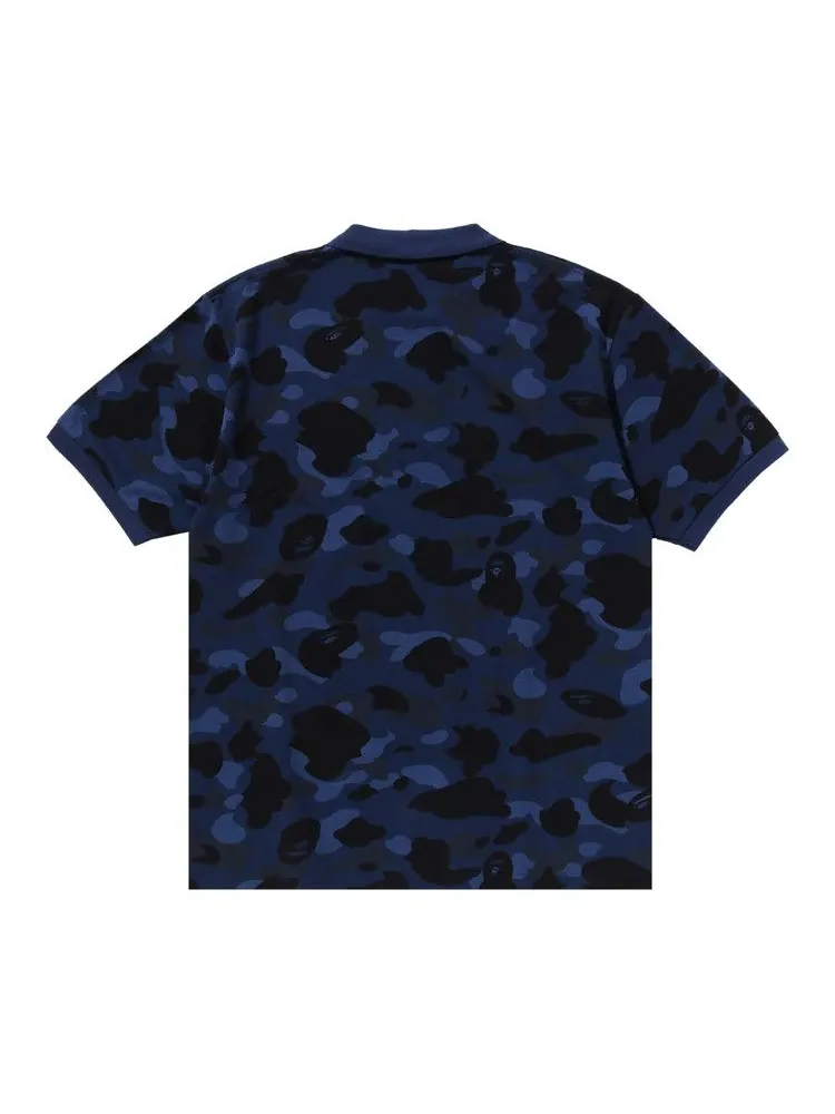 Поло BAPE Color Camo Large Ape Head Relaxed Fit Polo Shirt — изображение 2 из 2, темно-синий