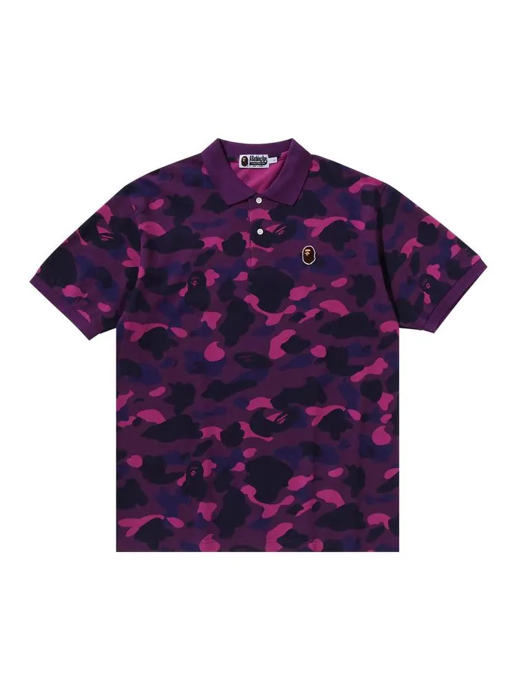 Поло BAPE Color Camo Large Ape Head Relaxed Fit Polo Shirt — изображение 1 из 2, фиолетовый